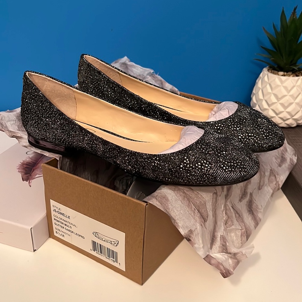 Jessica Simpson JS-Ginelle glitter leopard flats